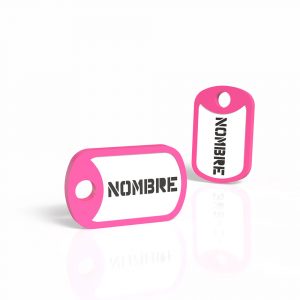 Chapita identificativa modelo militar en color fucsia para perros.