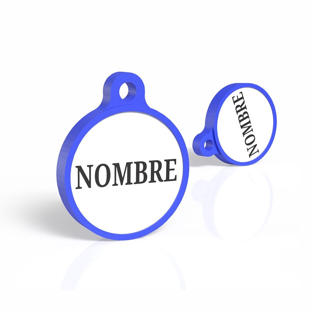 Chapita Guau! con forma redondita azul eléctrico 1 Mira Que Guau! chapita-para-perros-forma-redonda-azul-electrico-principal