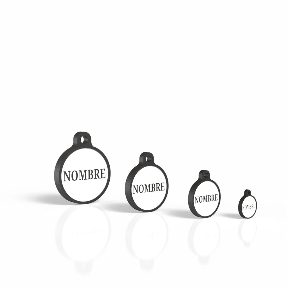 Chapita Guau! con forma redondita negra 4 Mira Que Guau! chapita-para-perros-forma-redonda-negro-tamanos