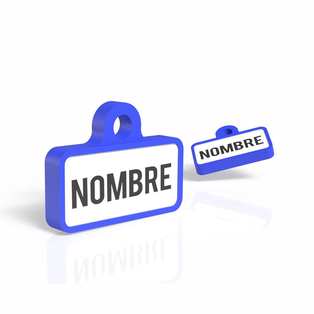 Chapita de forma retro Azul eléctrico 1 Mira Que Guau! Chapita de forma retro Azul eléctrico