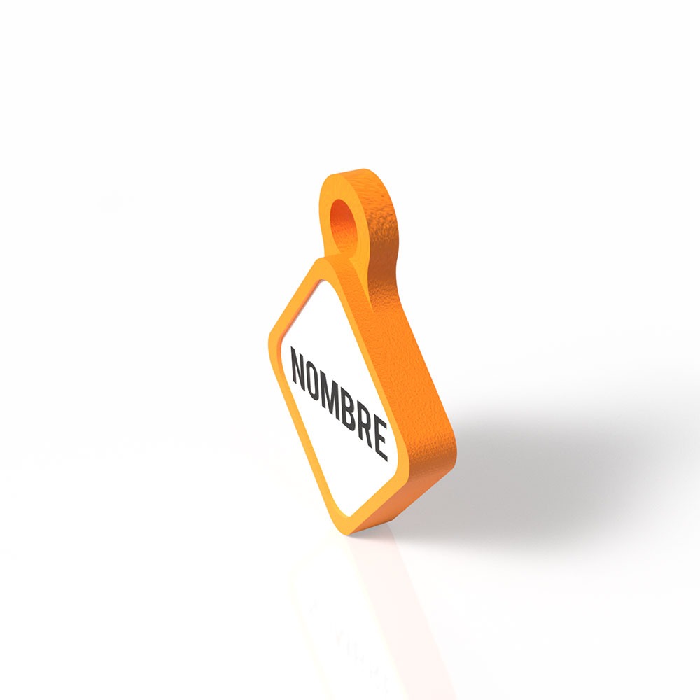 Chapita Guau! Scooby naranja 3 Mira Que Guau! chapita-para-perros-forma-scooby-color-naranja-lateral