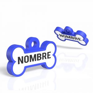 Inicio 97 Mira Que Guau! chapita-para-perros-huesito-azul-electrico-principal