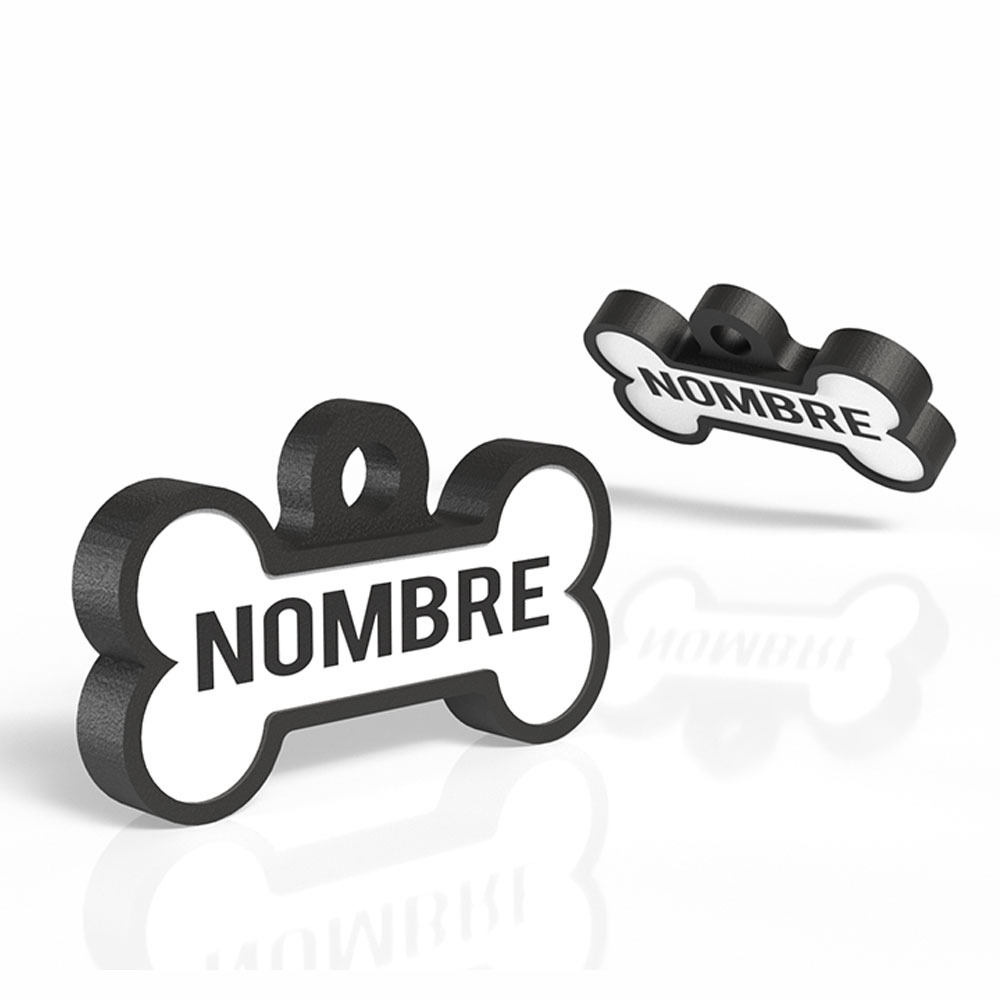 Chapita con forma de Huesito negro 1 Mira Que Guau! chapita-para-perros-huesito-negro-principal