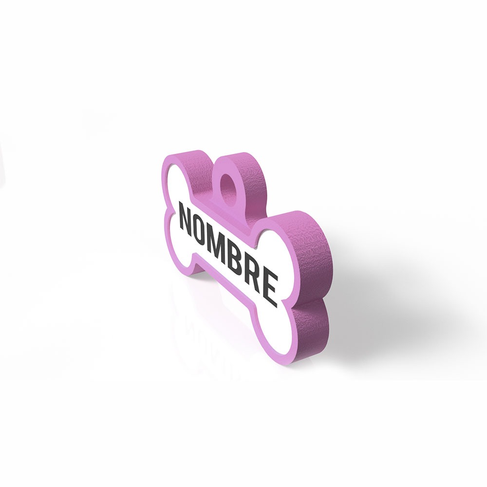 Chapita con forma de Huesito rosa chicle 3 Mira Que Guau! chapita-para-perros-huesito-rosa-chicle-principall